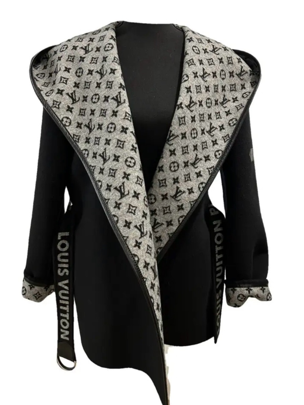 Louis Vuitton Reversible Wool Monogram Trenchcoat Black/Grey